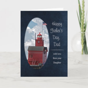 Carte Phare rouge pour papa