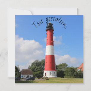 Carte Phare sur l'île de Pellworm en été