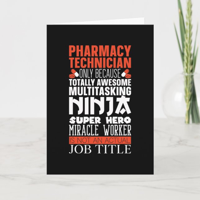 Carte Pharmacien multitâche Ninja Hero Pharmacy Tech Pha (Devant)