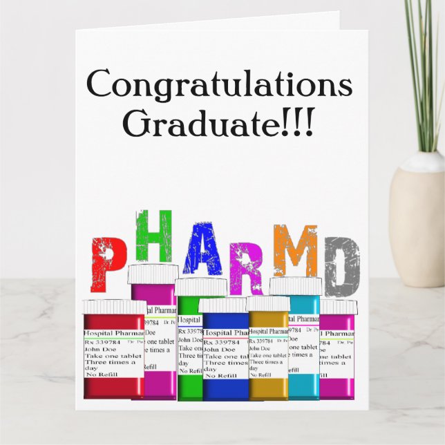 Carte Pharmacienne 'Félicitations' lll (Devant)