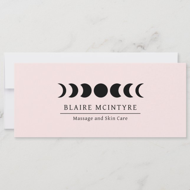 Carte Phases de Lune rose moderne Élégant certificat cad (Devant)