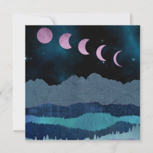 Carte Phases de lune rose Paysage