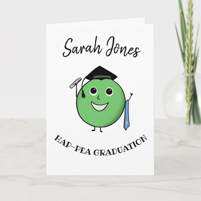 Carte PHD Pea-HD Funny Pea Cadeau de Graduation pour la  (Devant)