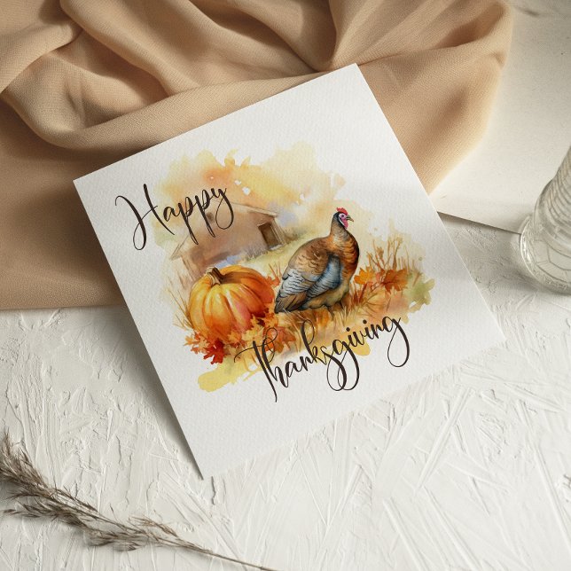 Carte Pheasant Pumpking Bon thanksgiving d'automne (Créateur téléchargé)
