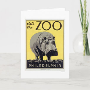 Carte Philadelphie PA Zoo Hippo 1936 WPA