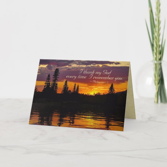 Carte Philippiens 1:2-3 Grace et Paix pour vous, coucher (Devant)