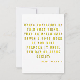 Carte Philippiens 1:6 KJV Bible Scripture Salutation