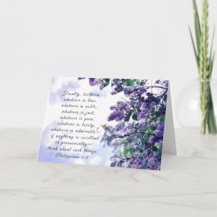 Carte Philippiens 4:8 Quoi qu'il soit de vrai Bible Vers