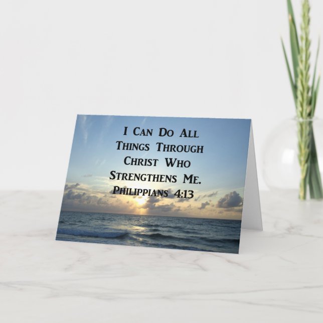 CARTE PHILIPPIENS INSPIRANTS 4:13 SCRIPTURE VERSE (Devant)