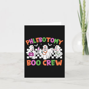Carte Phlebotomie rétro Boo Crew Phlebotomist Halloween 