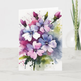 Carte Phlox - Watercolor flowers