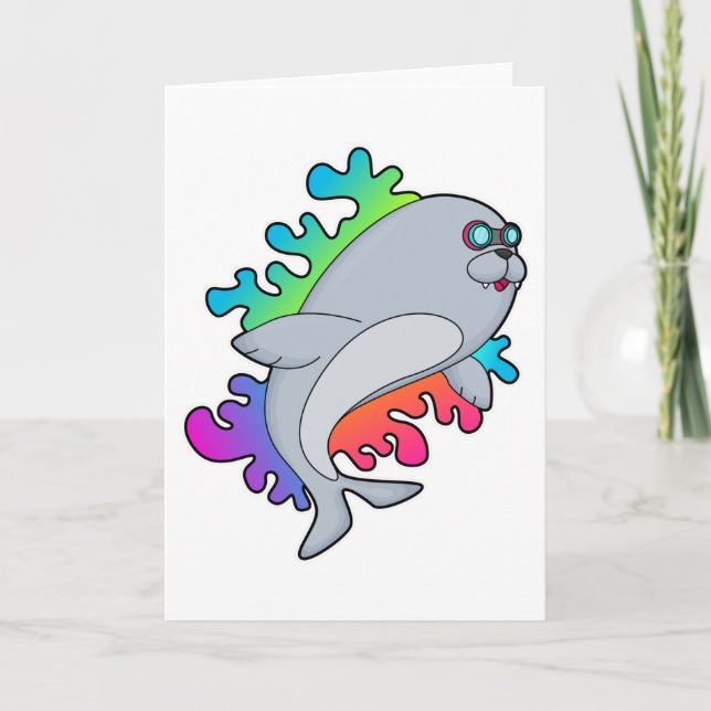 Carte Phoque avec des lunettes (Devant)