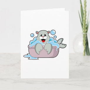 Carte Phoque dans la baignoire