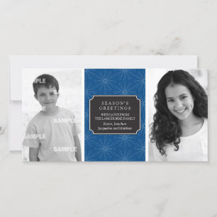 Carte photo à cadre floral pointillé