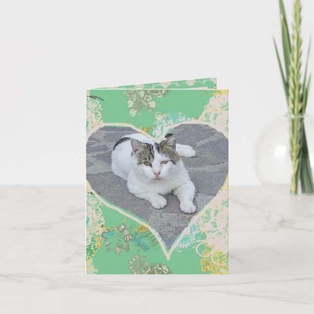 Carte Photo à toutes les occasions Cadre du coeur floral (Devant)