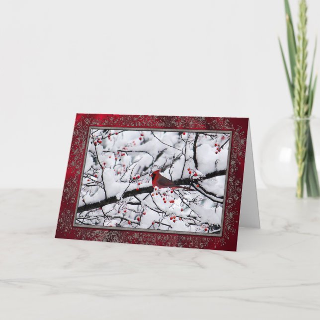 Carte Photo Anniversaire du Cardinal Rouge (Devant)