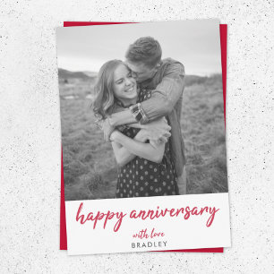 Carte Photo Anniversaire Moderne Mini Rouge Stylish Card