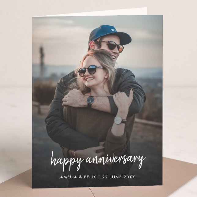 Carte Photo Anniversaire | Script moderne tendance et él (Créateur téléchargé)