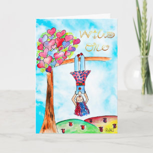 Carte Photo Art Whimsical Anniversaire fille Boho Gold P