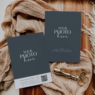 Carte photo avec QR Code pour le mariage de vellum