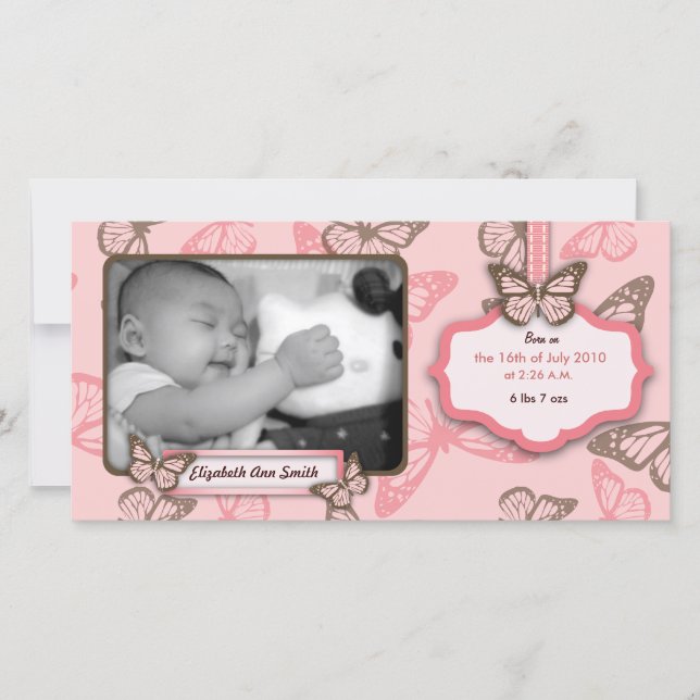 Carte photo Baisers papillon (Devant)