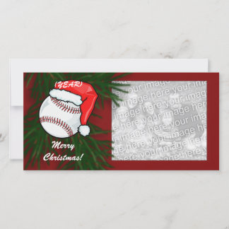 Carte photo - Baseball de Noël