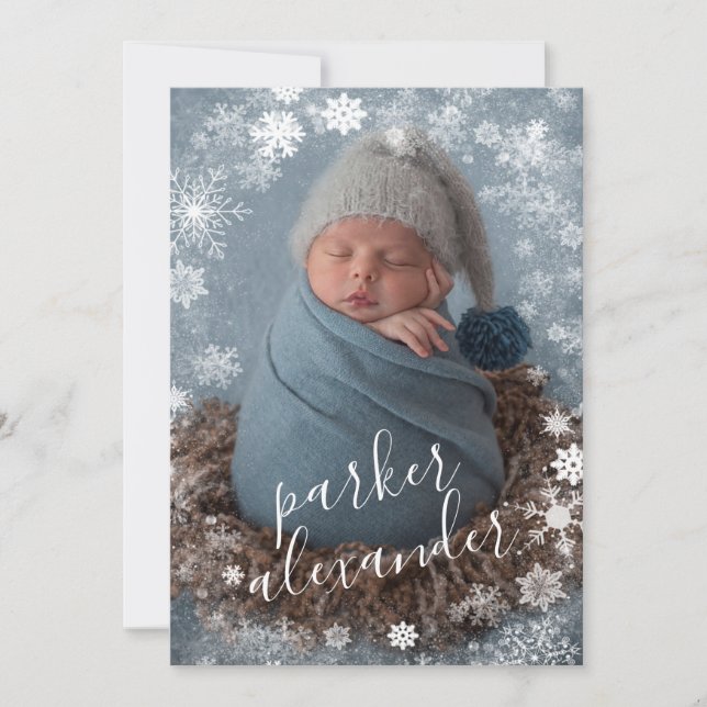 Carte Photo bébé Annonces de naissance moderne (Devant)