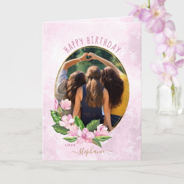 Carte Photo Birthday (Orchidée)