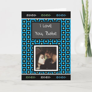 Carte Photo Bleu, Turquoise, Masculine noire