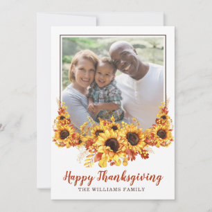Carte Photo Bon thanksgiving rustique