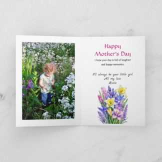 Carte Photo Bonne Fête des Mères Fleurs de Printemps