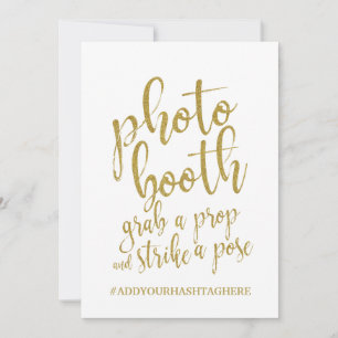 Carte Photo Booth Parties scintillant Or Signe abordable