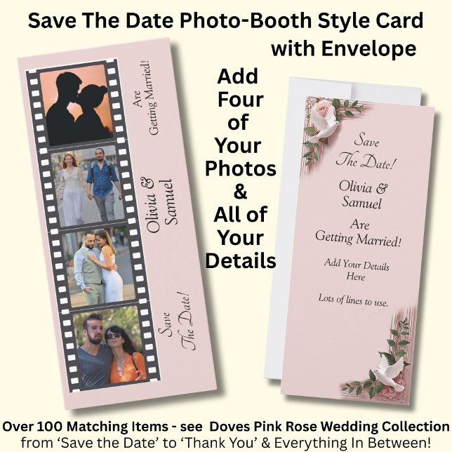 Carte Photo Booth Style Save The Date Flat Card (Créateur téléchargé)