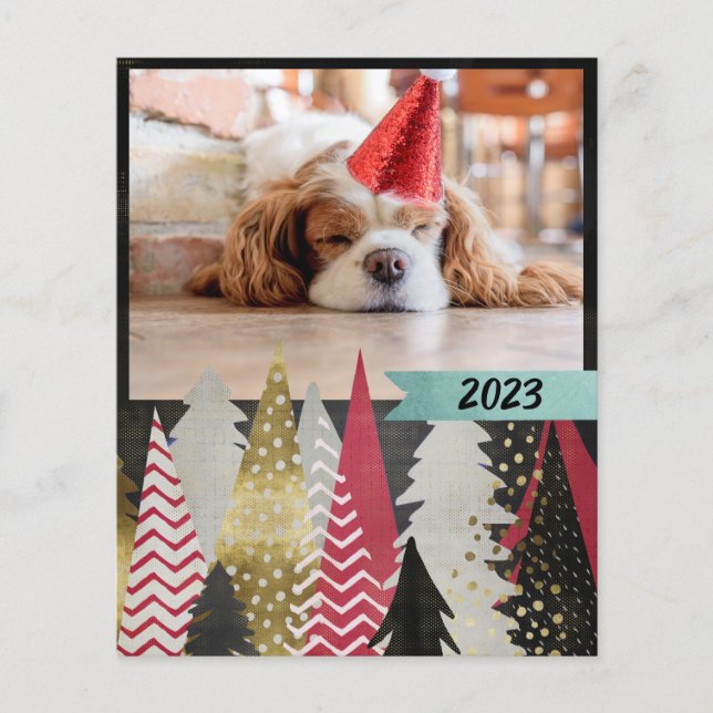 Carte Photo Budget Rouge Noir  (Devant)