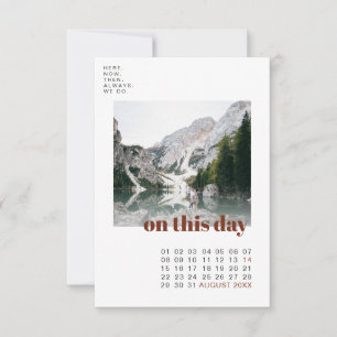 Carte Photo & Calendrier   Simple Typographie Enregistre