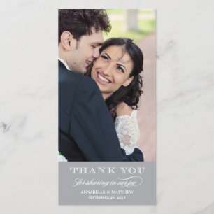 Carte photo chic de Merci de mariage