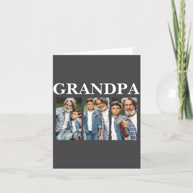 Carte Photo Collage Grandpa D Gift  (Devant)