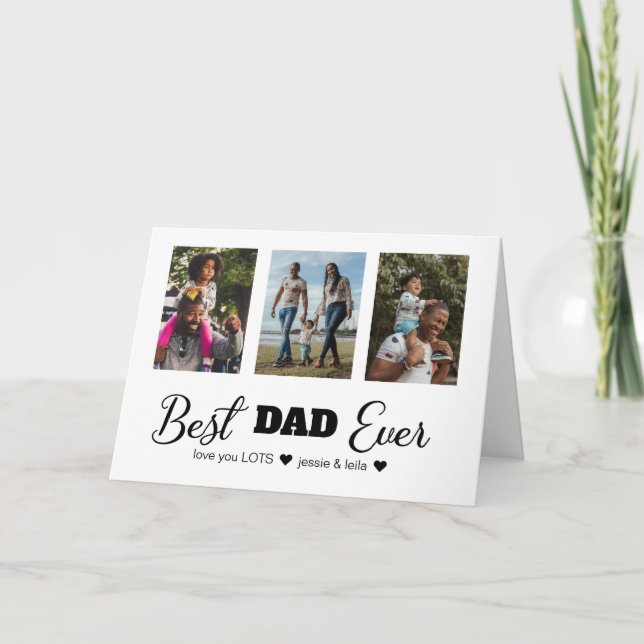 Carte Photo Collage Meilleure Fête des pères papa jamais (Devant)