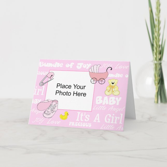 Carte photo Collage pour bébé fille (Devant)
