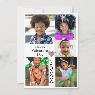 Carte Photo Collage Valentines Heart Custom Year