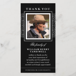 Carte photo commémoratif Merci Black Elegance