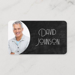 Carte photo commercial en cuir noir