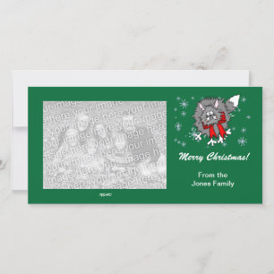 Carte photo - Crazy Cat de Noël