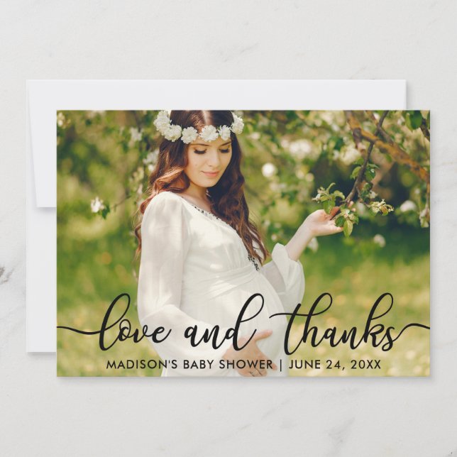 Carte photo d'amour et de mercis de baby shower (Devant)