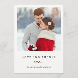 Carte photo d'amour et de mercis de baies d'hiver