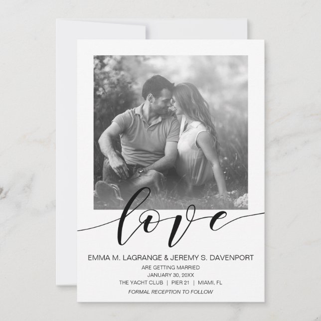 Carte photo d'amour manuscrit | FAIRE-PART DE MARI (Devant)