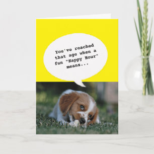Carte photo d'animal Happy Hour Getting Old Funny Annive