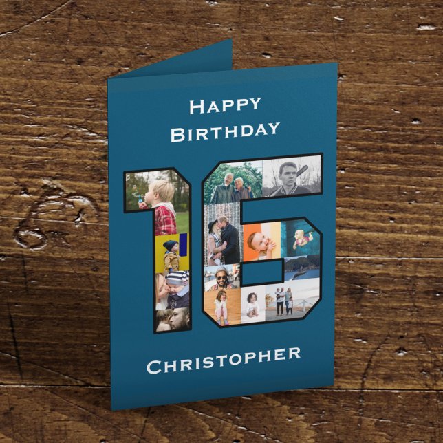 Carte photo d'anniversaire 16 ans (Créateur téléchargé)