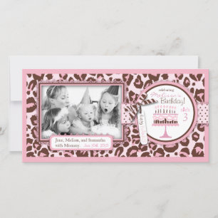 Carte photo d'anniversaire de la fille Cheetah