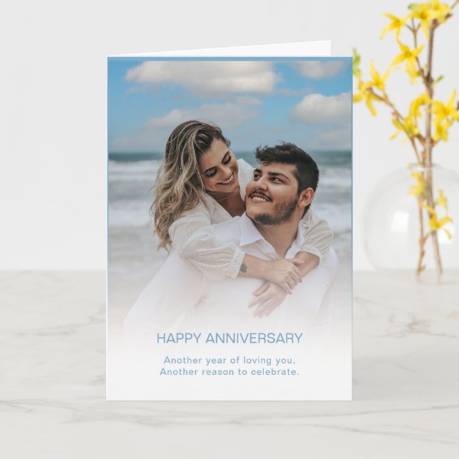 Carte photo d'anniversaire moderne personnalisé (Fleur jaune)